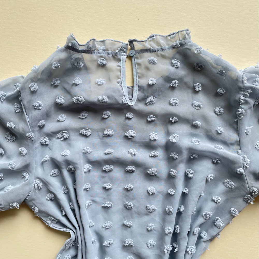 French Blue Polka Dot Blouse